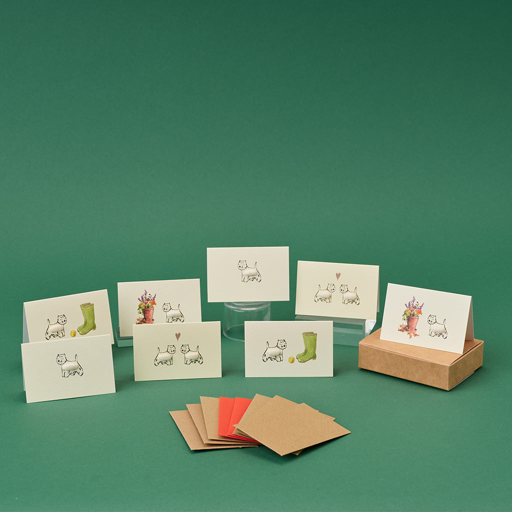 Boxed Collection of Mini Westie Dog cards - 8 cards – Papersheep
