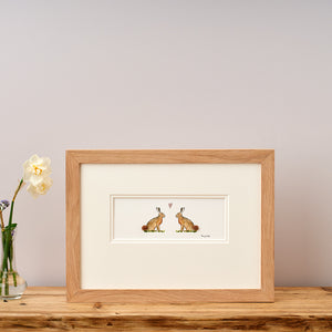 Hares in Love bespoke Print