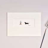 Dachshund and Flowers bespoke Print