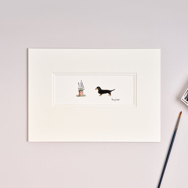 Dachshund and Flowers bespoke Print