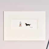 Dachshund and Flowers bespoke Print