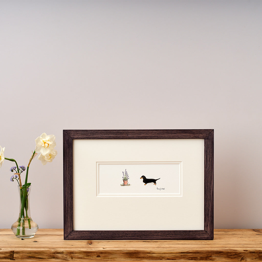 Dachshund and Flowers bespoke Print
