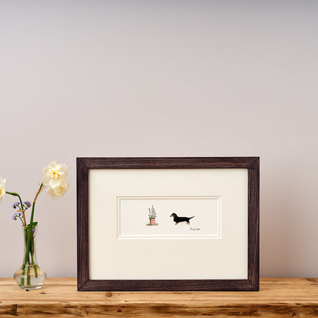 Dachshund and Flowers bespoke Print