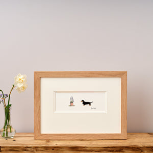 Dachshund and Flowers bespoke Print