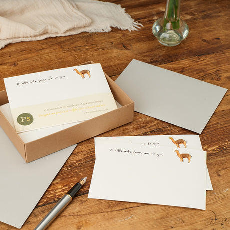 Alpaca Notecards, Boxed set of 10