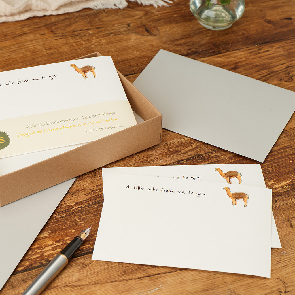 Alpaca Notecards, Boxed set of 10