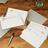 Garden Bird Notecards, Boxed set of 10