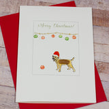 Border Terrier and baubles Christmas card