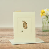 Tabby Cat And Mouse card