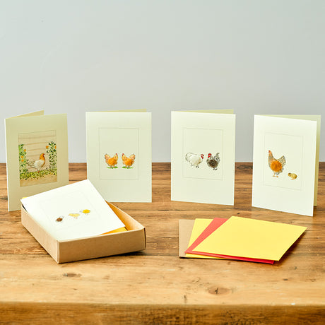 Boxed Set of 5 Chicken greetings cards