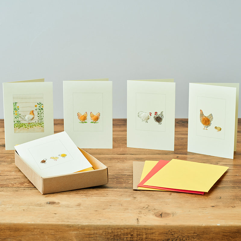 Boxed Set of 5 Chicken greetings cards
