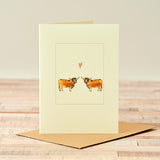 Highland Cows in Love card