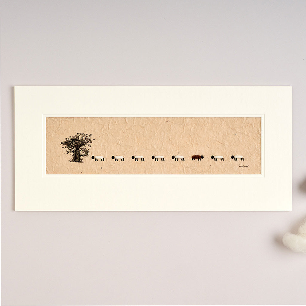 Oak Tree and Sheep Print - Long