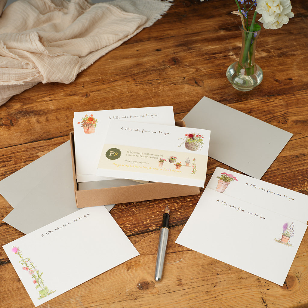 Flower Notecards, Boxed set of 10