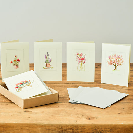 Boxed set of 5 Flower greeting cards