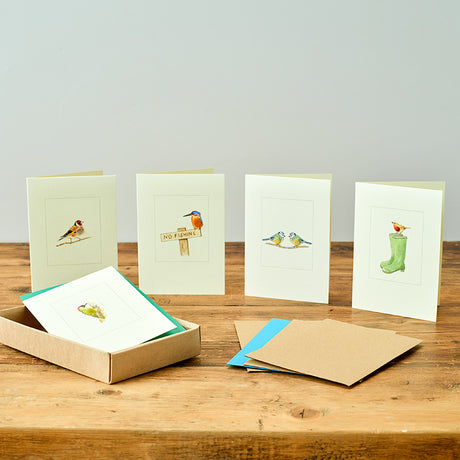 Boxed Set of 5 Garden Birds greetings cards