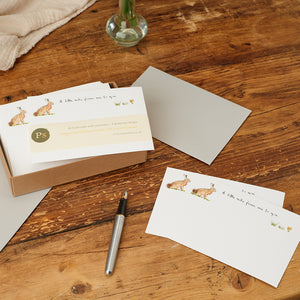 Hare Notecards, Boxed set of 10