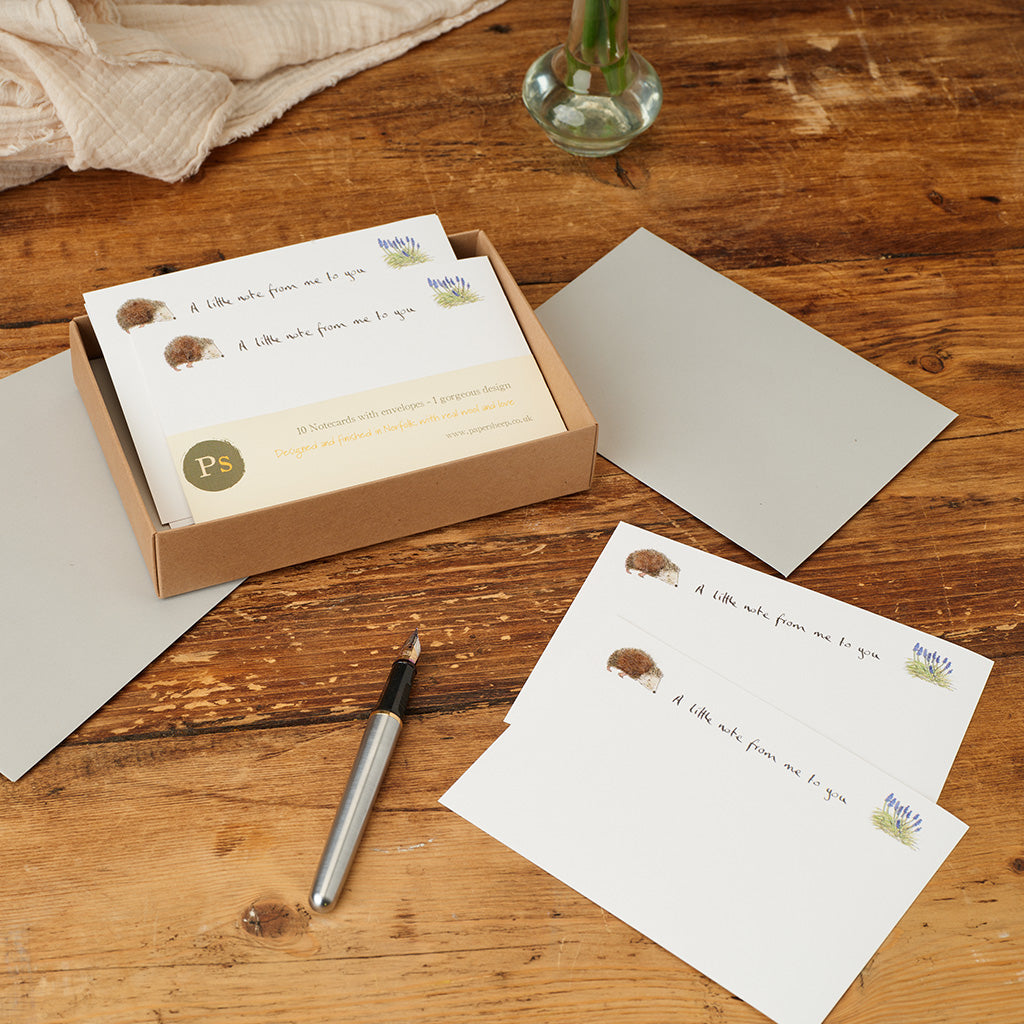 Hedgehog Notecards, Boxed set of 10