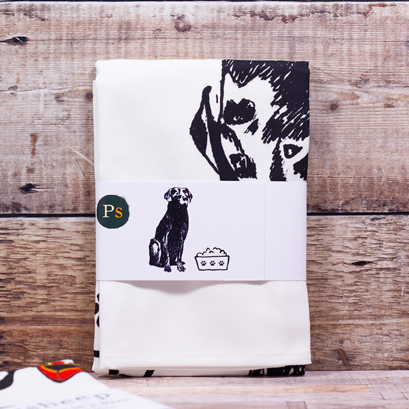 Tea Towel featuring a black Labrador