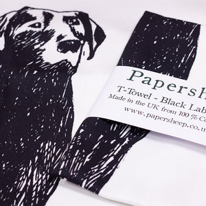 Tea Towel featuring a black Labrador