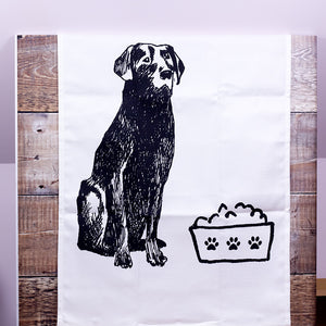 Tea Towel featuring a black Labrador