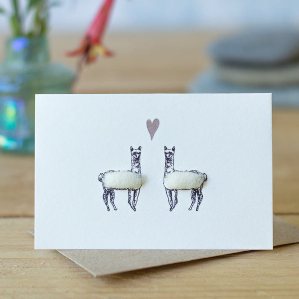 Mini White Alpacas card