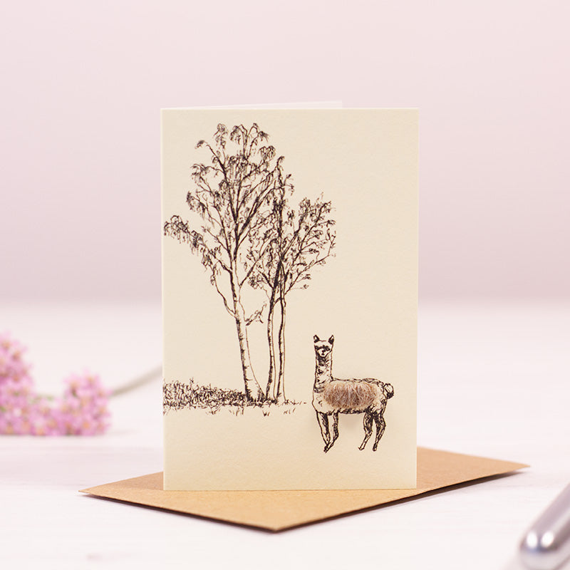 Mini Alpaca and tree card