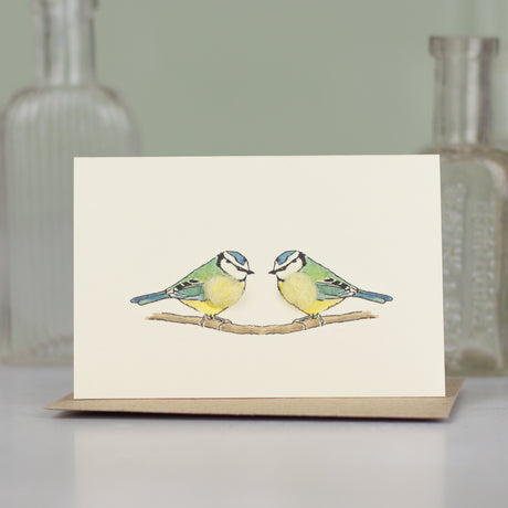 Mini Blue Tits card