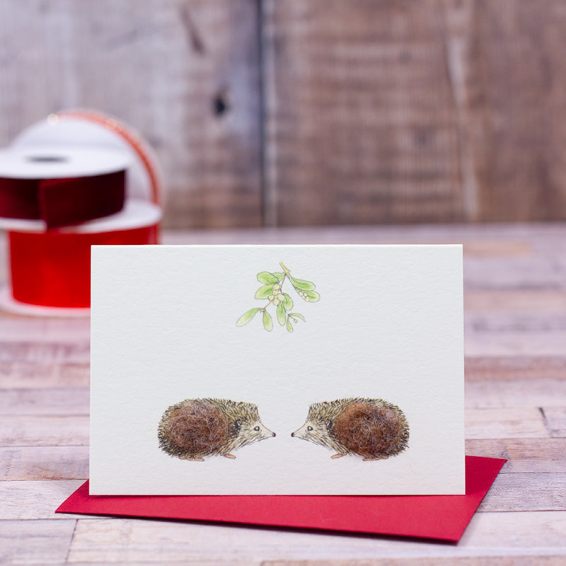 Hedgehogs under the Mistletoe Christmas MINI card