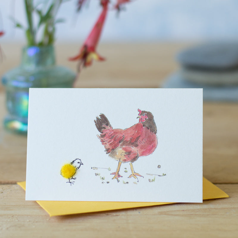 Mini Hen and chick card – Papersheep