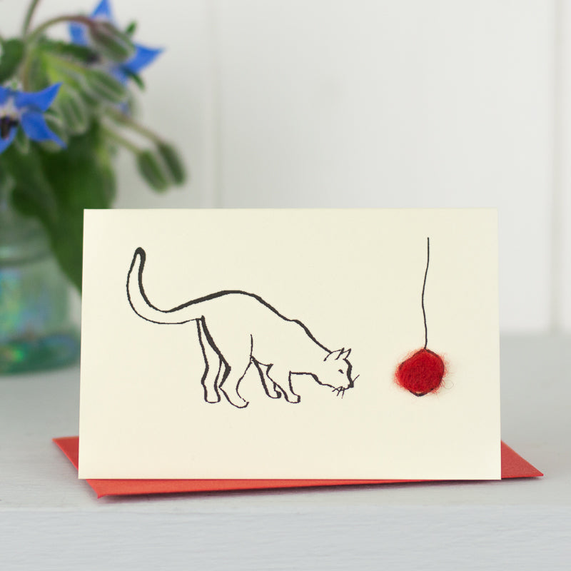 Mini Cat with ball card