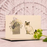 Mini Birman & flowers card