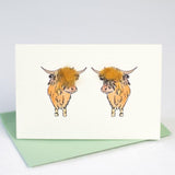 Mini Highland cows card