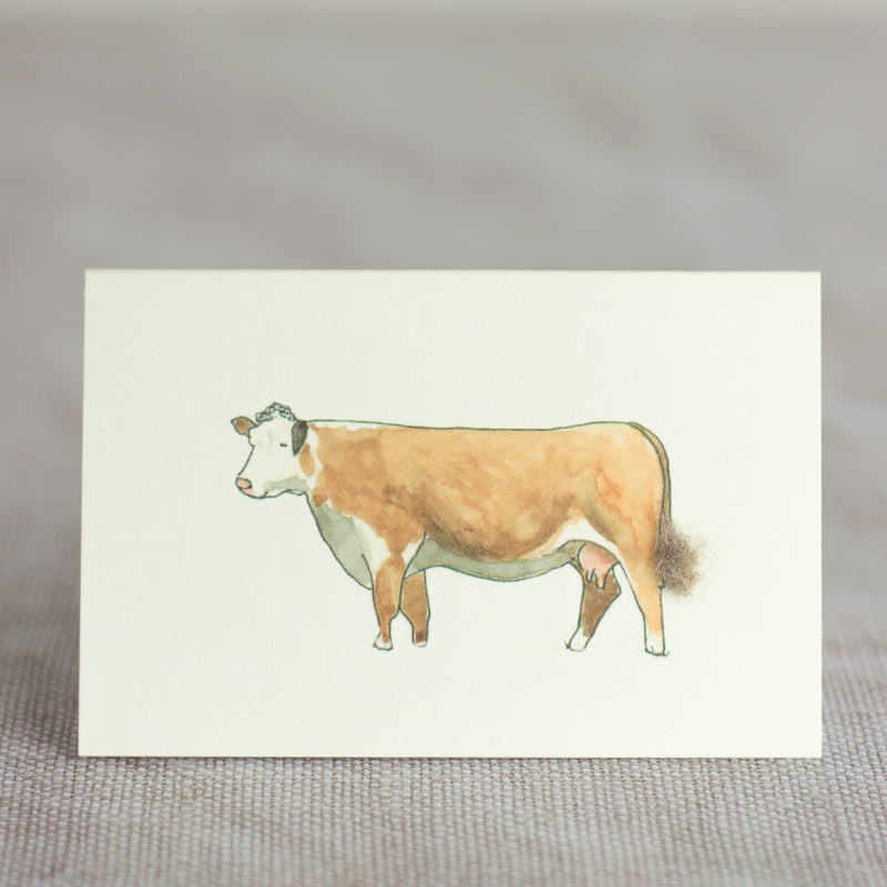 Mini Hereford cow card