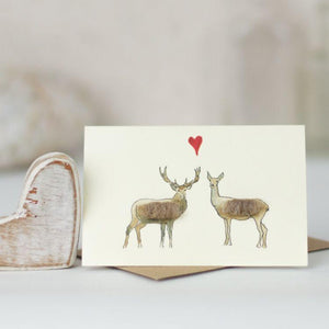 Mini Deer in Love card