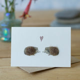 Mini Hedgehogs in Love card