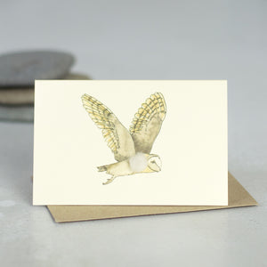 Mini Barn Owl in flight card