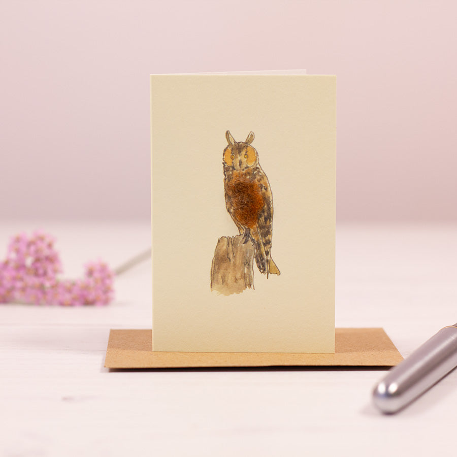 Mini Long-Eared Owl card