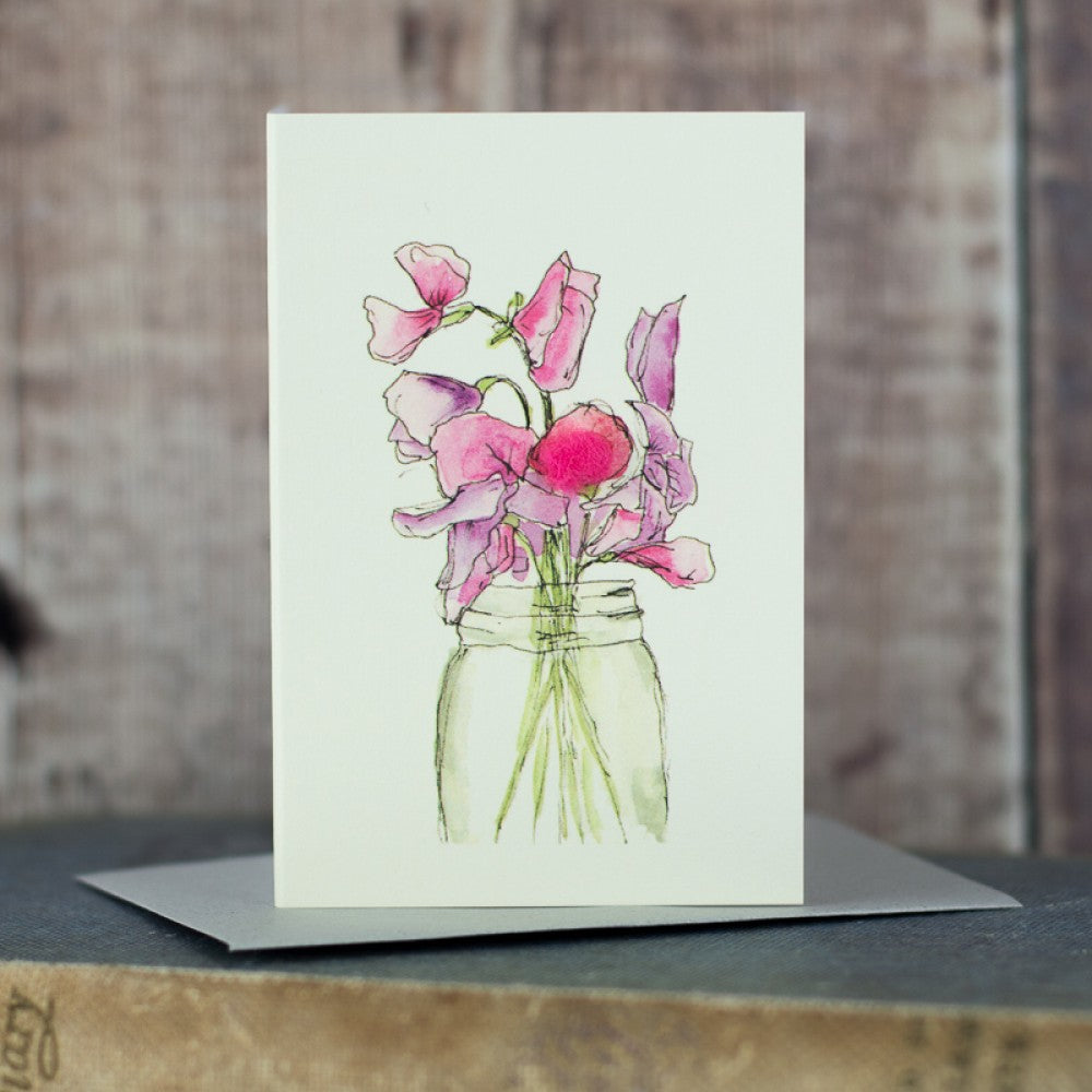 Mini Sweet Peas card