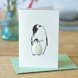 Mini Penguin Mum and chick card