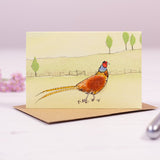 Mini Pheasant in the countryside card