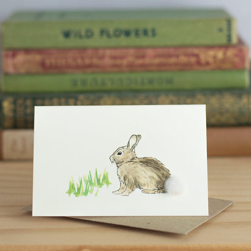 Mini Rabbit in the grass card