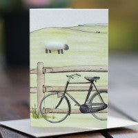 Mini Sheep and Bicycle card