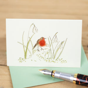 Mini Snowdrop and Robin card