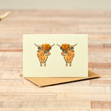 Mini Highland cows card