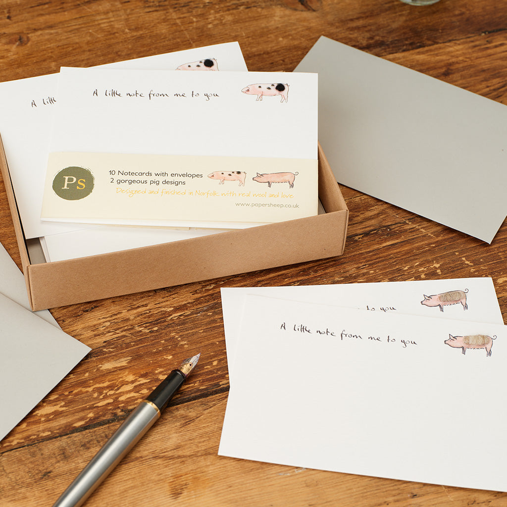 Pig Notecards, Boxed set of 10