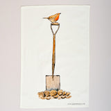 Tea Towel featuring Robin on a Spade