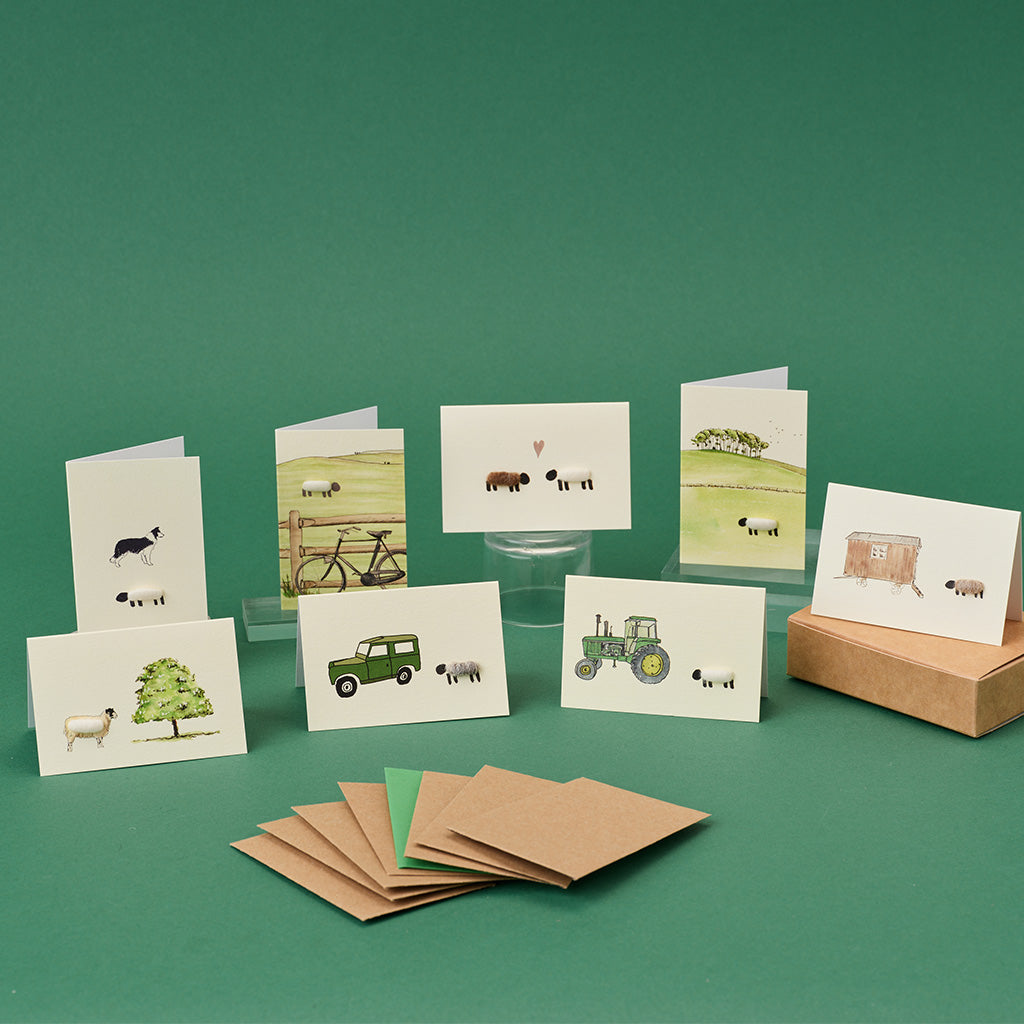 Boxed Collection of Mini Sheep cards - 8 cards