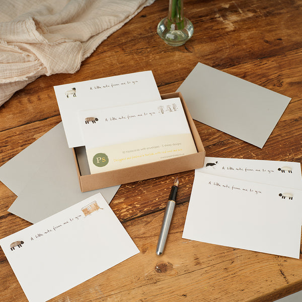 Sheep Notecards, Boxed set of 10