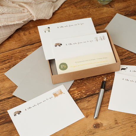 Sheep Notecards, Boxed set of 10